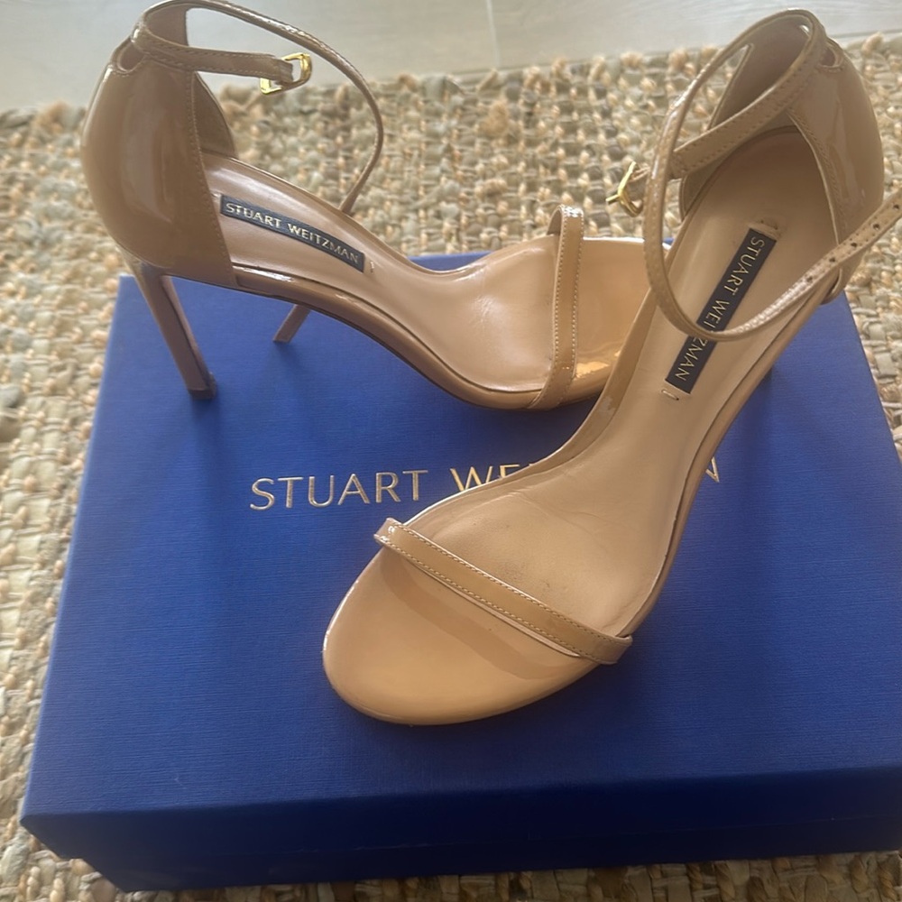 Stuart Weitzman Nudistsong heels in Adobe EUC